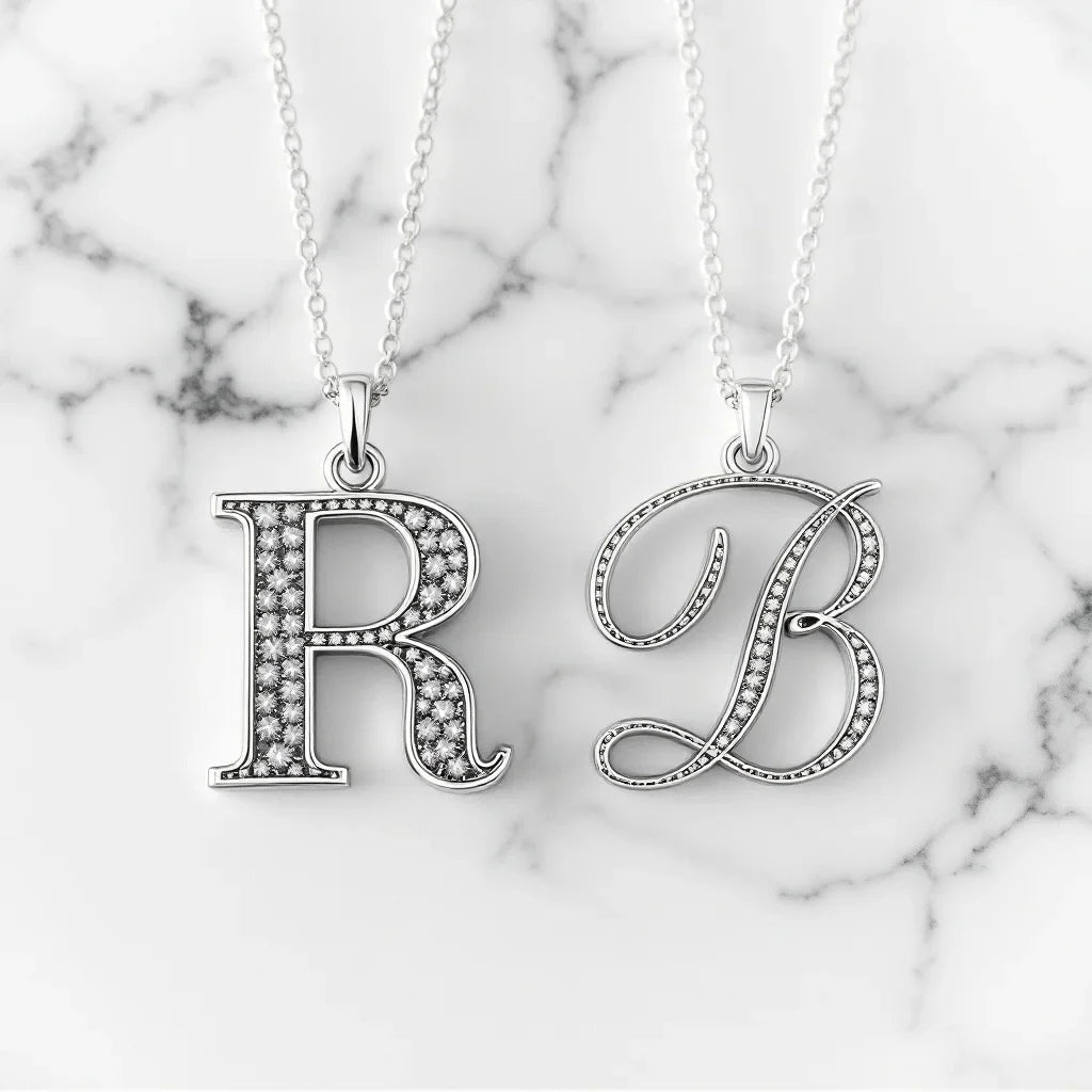 Block vs Script Initial Necklace: Which Font Style Is Right for You ...
