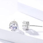 Load image into Gallery viewer, Karat Crown-Shaped Zircon Stud Earrings - Silver Plated