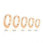 Load image into Gallery viewer, 925 Sterling Silver Minimalist Huggie Earrings in Rose Gold Plated