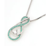Load image into Gallery viewer, Emerald Green Infinity Birthstone Necklace - May Gemstone
