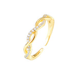 Load image into Gallery viewer, Sterling Silver 925 CZ Zircon Twisted Gold Rings