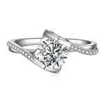 Load image into Gallery viewer, Round Brilliant Cut Zirconia Engagement Rings Jewelry - 925 Sterling Silver