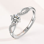 Load image into Gallery viewer, Mirco Pave CZ Zircon Engagement Rings - 925 Sterling Silver
