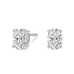 Load image into Gallery viewer, 925 Sterling Silver Prong Cubic Zirconia Stud Earrings Jewelry