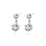 Load image into Gallery viewer, Shiny 925 Silver CZ Dangle Earrings for Women
