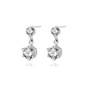 CZ Dangle Earrings for Women — 925 Sterling Silver, Sparkling Drop, Hypoallergenic