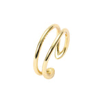 Load image into Gallery viewer, Minimalist 925 Sterling Silver 18k Gold Plated And Silver Color - Hollow Out Open Rings
