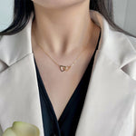 Load image into Gallery viewer, Double Heart Gold Plated Pendant Necklace