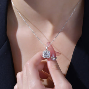 Round Brilliant Cut CZ Necklace for Women — 925 Sterling Silver, Diamond-Style Pendant