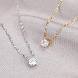 Zircon Birthstone Necklace for Women โ 925 Sterling Silver, CZ Stone, Gift-Ready