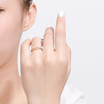 Load image into Gallery viewer, Sterling Silver 925 CZ Zircon Twisted Gold Rings