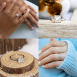 Load image into Gallery viewer, Sterling Silver Princess Cut Zircon Engagement Ring