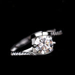 Load image into Gallery viewer, Round Brilliant Cut Zirconia Engagement Rings Jewelry - 925 Sterling Silver