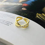 Load image into Gallery viewer, High Quality Gold Plated And Silver Adjustable Rings - 925 Jewelry Zircon Cross