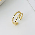 Load image into Gallery viewer, Minimalist 925 Sterling Silver 18k Gold Plated And Silver Color - Hollow Out Open Rings