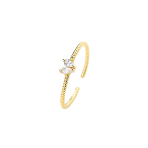 Marquise CZ Stacking Ring for Women โ 925 Sterling Silver, 18K Gold Plated, Adjustable