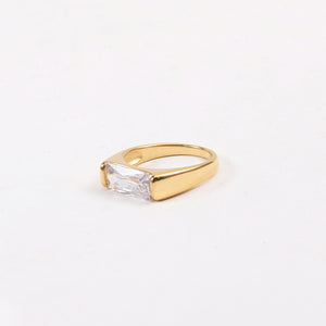 18K gold plated CZ statement ring for women
