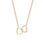 Load image into Gallery viewer, Double Heart Gold Plated Pendant Necklace