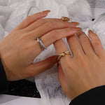 Load image into Gallery viewer, Double Parallel Lines Twisted Rings - 925 Silver Sterling