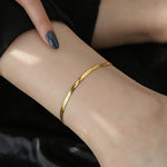 Load image into Gallery viewer, Gold Plated Serpentine Chain Anklet - Stylish Beach Jewelry for Women