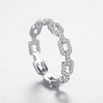 Load image into Gallery viewer, Sterling Silver Hip Hop Cubic Zirconia Chain Rings
