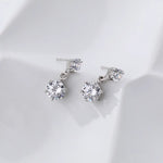 Load image into Gallery viewer, Shiny 925 Silver CZ Dangle Earrings for Women