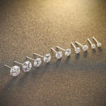 Load image into Gallery viewer, Sterling Silver Cubic Zirconia Stud Earrings