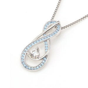 March Birthstone Necklace for Women โ Aquamarine Infinity Pendant, 925 Sterling Silver