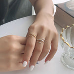 Load image into Gallery viewer, 925 Sterling Silver Minimalist Gold - Rhodium Plated Adjustable Ring