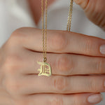 Load image into Gallery viewer, Custom Gothic Initial Necklace - 18K Gold Plated