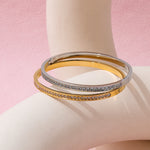 Load image into Gallery viewer, Zirconia Bangle Bracelet - Silver & Gold Plated