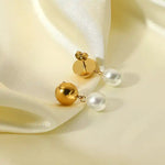 Load image into Gallery viewer, 14K Gold Plated Natural White Pearl Drop Earrings for Women, Jewelry Gifts