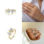 Load image into Gallery viewer, Sterling Silver Gilded Heart Ring - Adjustable in Gold Plated