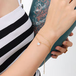 Load image into Gallery viewer, 18K Gold Plated S-Chain Bracelet with Cubic Zirconia