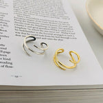 Load image into Gallery viewer, 925 Sterling Silver Minimalist Gold - Rhodium Plated Adjustable Ring