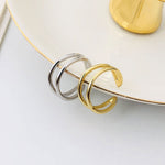 Load image into Gallery viewer, Minimalist 925 Sterling Silver 18k Gold Plated And Silver Color - Hollow Out Open Rings