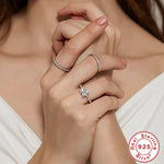 Load image into Gallery viewer, Sterling Silver Princess Cut Zircon Engagement Ring