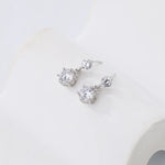 Load image into Gallery viewer, Shiny 925 Silver CZ Dangle Earrings for Women
