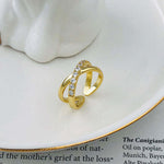 Load image into Gallery viewer, High Quality Gold Plated And Silver Adjustable Rings - 925 Jewelry Zircon Cross