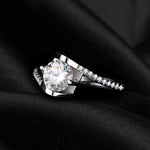 Load image into Gallery viewer, Round Brilliant Cut Zirconia Engagement Rings Jewelry - 925 Sterling Silver