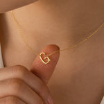 Load image into Gallery viewer, Sideways Initial Letter Necklace