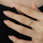 Load image into Gallery viewer, Square Cut Cubic Zirconia Wedding Ring - 18K Gold Plated