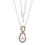 Load image into Gallery viewer, Peridot Green Infinity Birthstone Necklace - August Gemstone