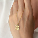 Load image into Gallery viewer, Custom Gothic Initial Necklace - 18K Gold Plated