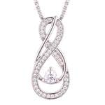Load image into Gallery viewer, Clear Diamond Infinity Birthstone Necklace - April Gemstone