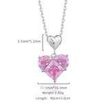 Load image into Gallery viewer, White Gold Pink Heart Pendant Necklace