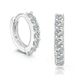 Load image into Gallery viewer, Sterling Silver Micro Pave CZ Huggie Hoop Earrings