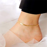 Load image into Gallery viewer, Gold Plated Serpentine Chain Anklet - Stylish Beach Jewelry for Women