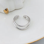 Load image into Gallery viewer, Minimalist 925 Sterling Silver 18k Gold Plated And Silver Color - Hollow Out Open Rings
