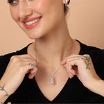 Load image into Gallery viewer, Blue Aquamarine Infinity Birthstone Necklace - March Gemstone